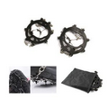 Anti-Slip Ice Traction Grip Cleats/ Silicone Crampon - 8 Teeth Stainless Steel Chain with Pouch